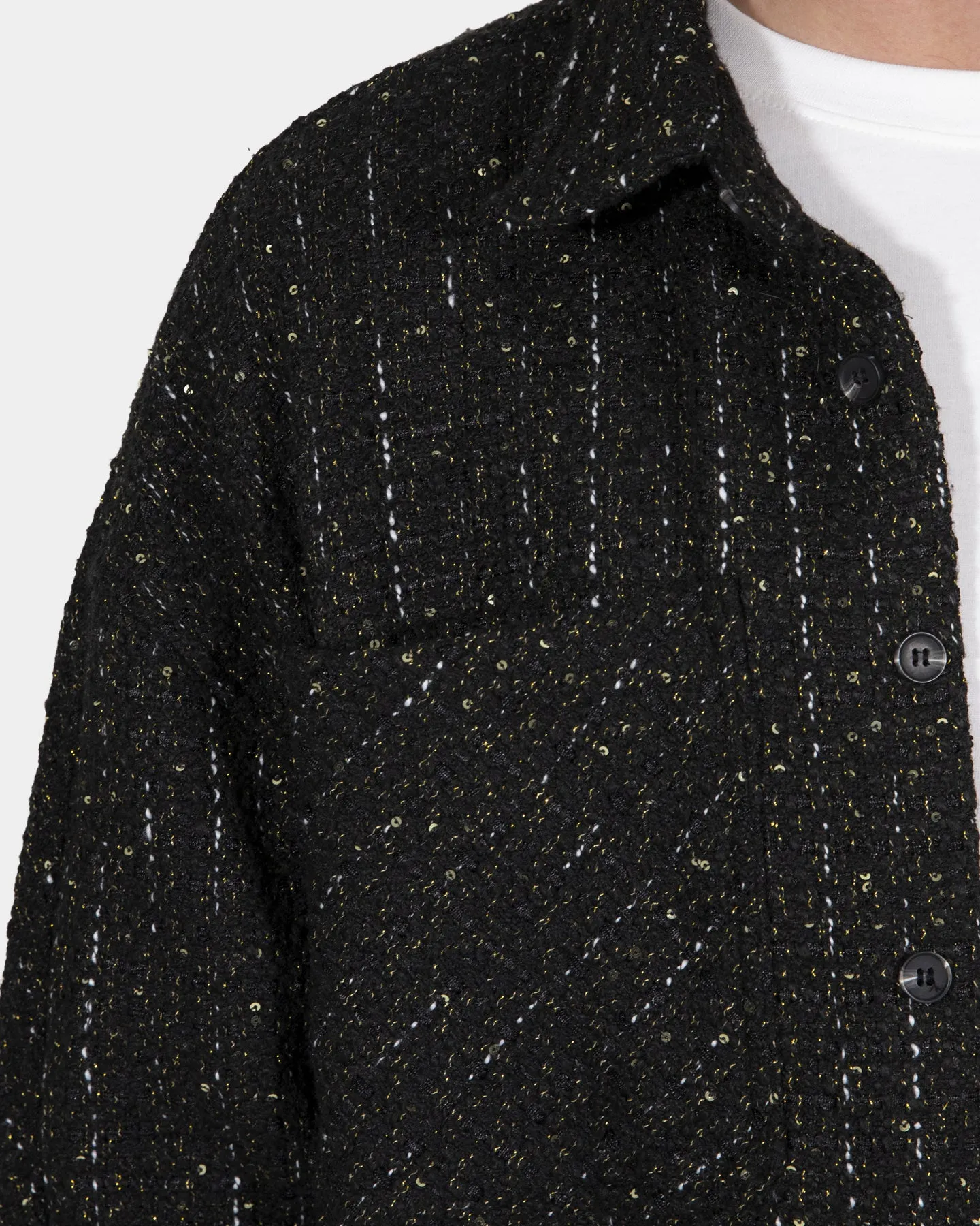 MNML Loose Woven Flannel Shirt Black