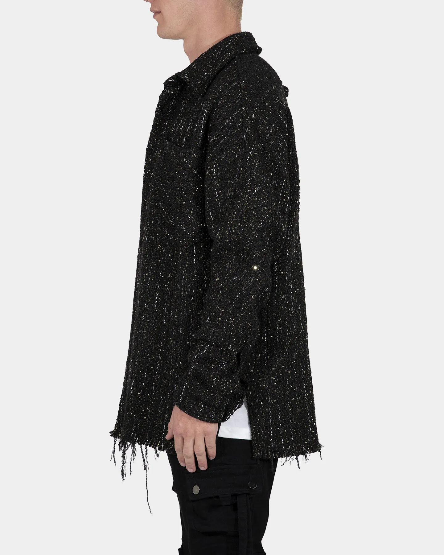 MNML Loose Woven Flannel Shirt Black