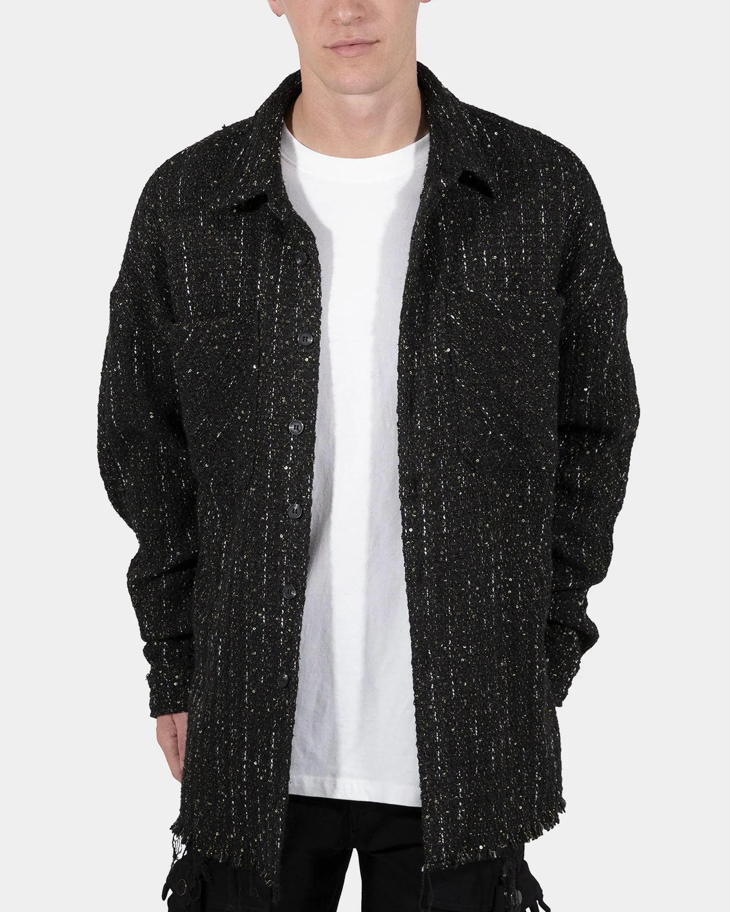 MNML Loose Woven Flannel Shirt Black
