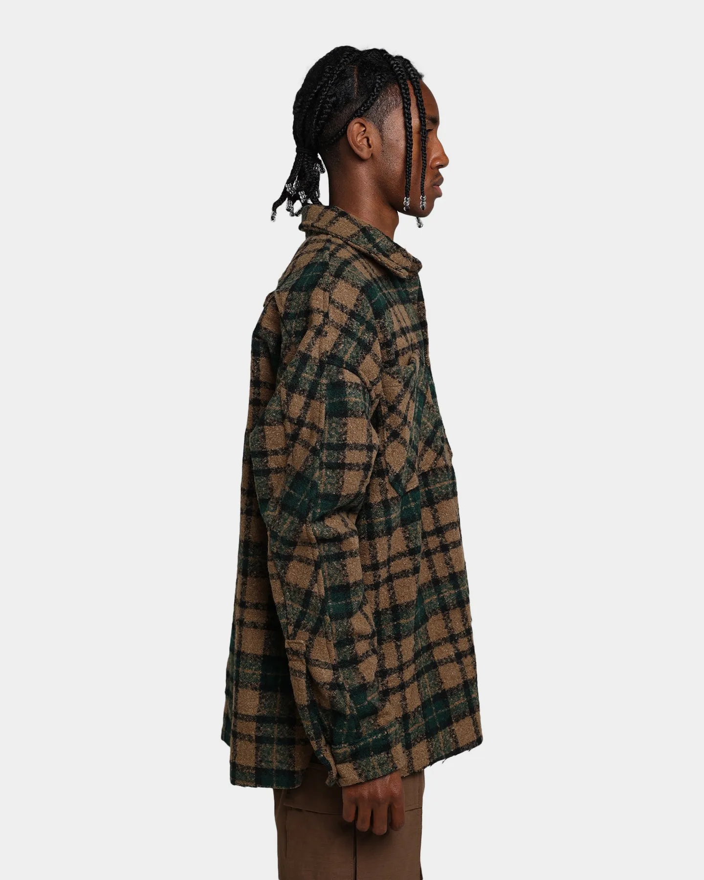 MNML Loose Woven Flannel Shirt Green/Black
