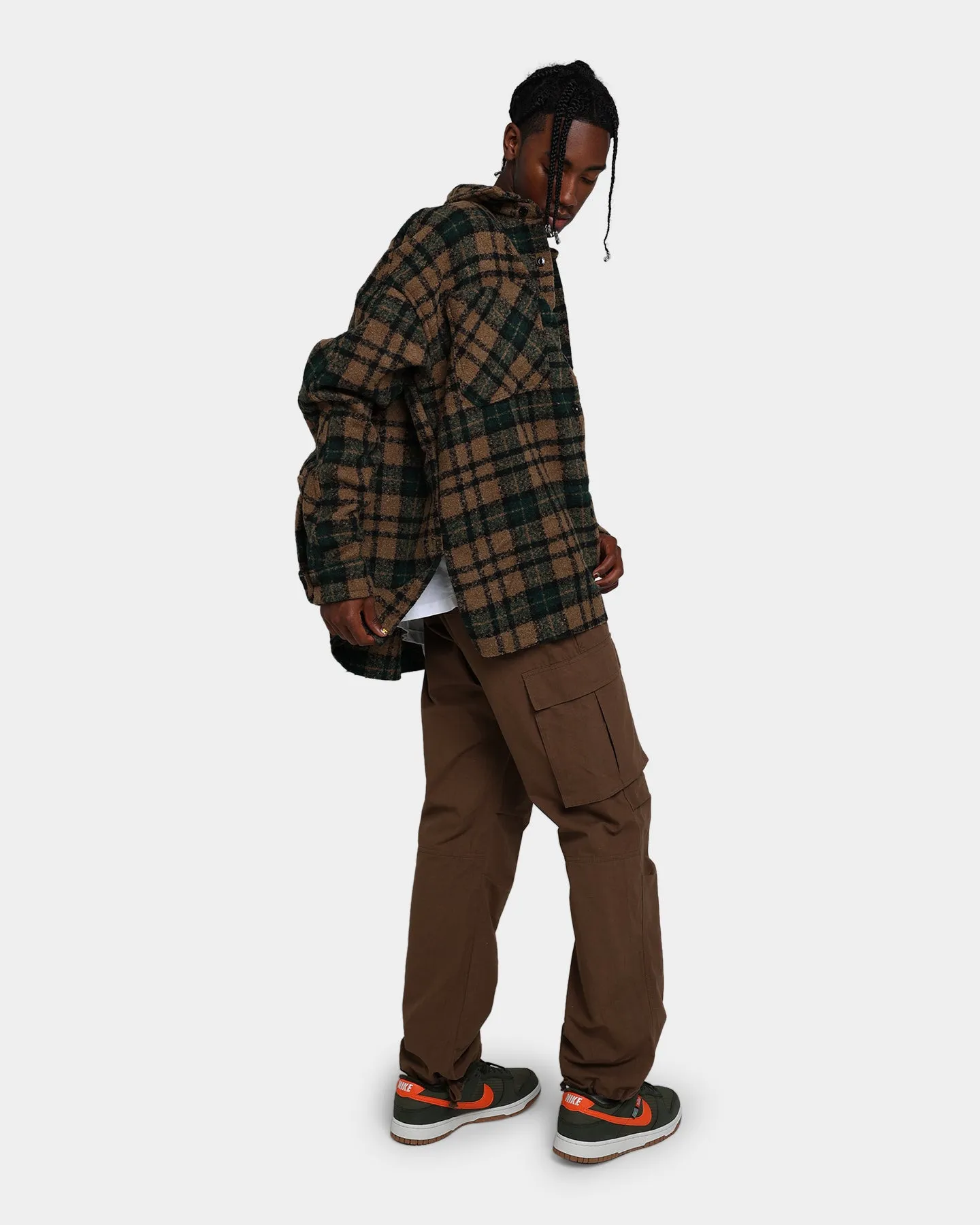 MNML Loose Woven Flannel Shirt Green/Black