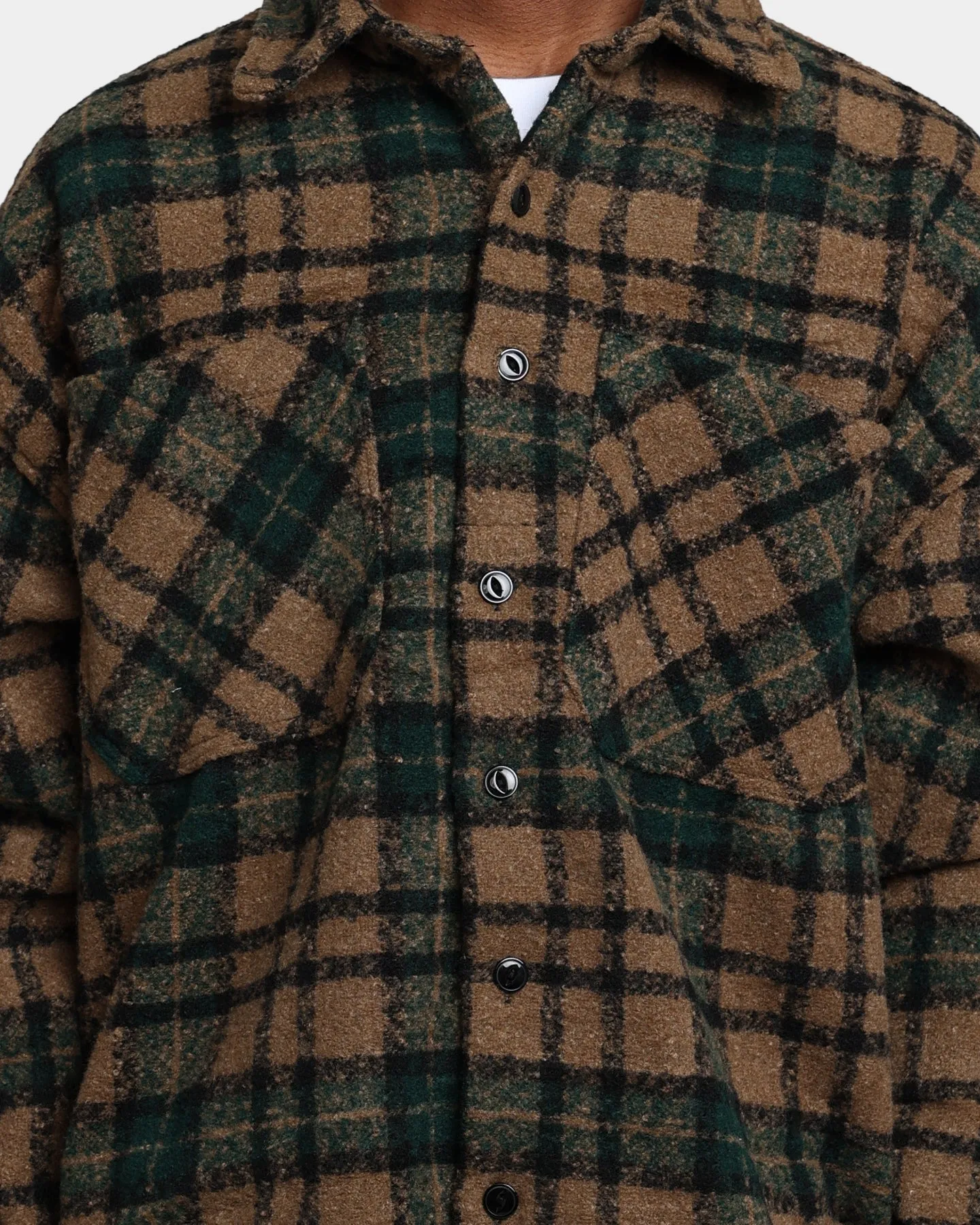 MNML Loose Woven Flannel Shirt Green/Black