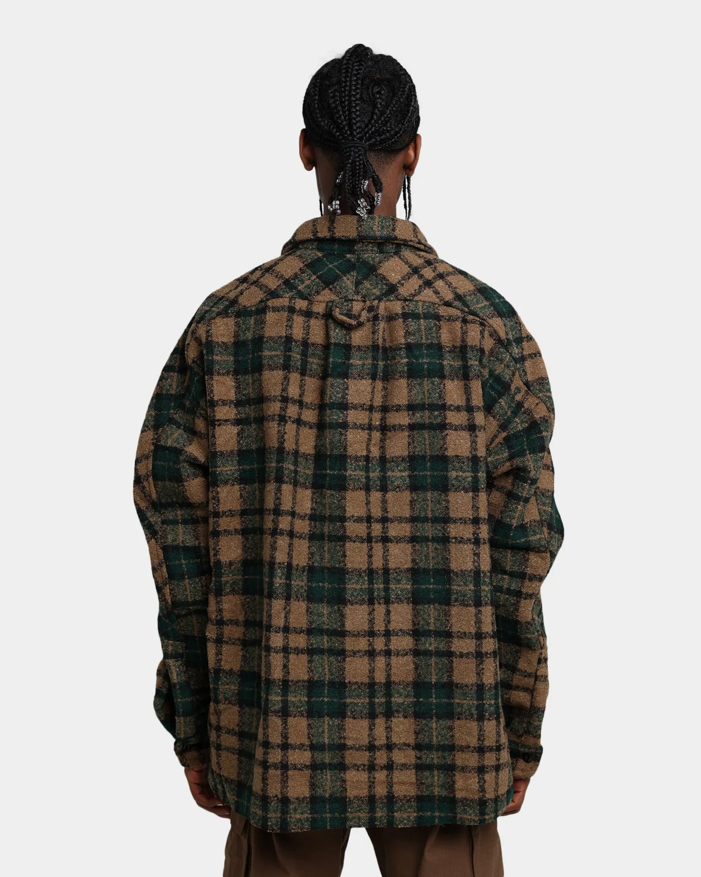 MNML Loose Woven Flannel Shirt Green/Black