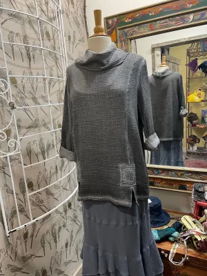 Mock Neck Double Gauze Tunic by Focus JG014