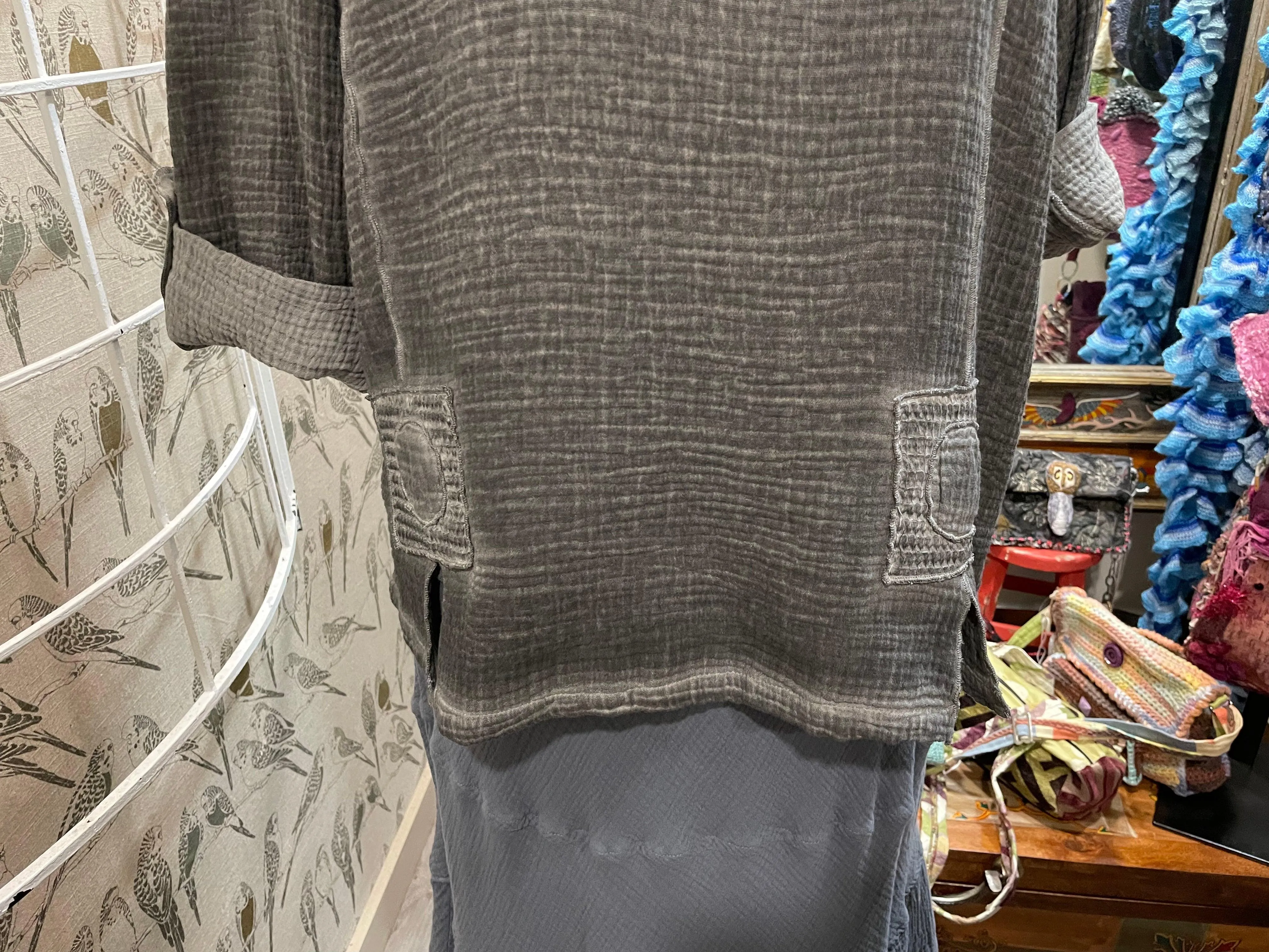 Mock Neck Double Gauze Tunic by Focus JG014