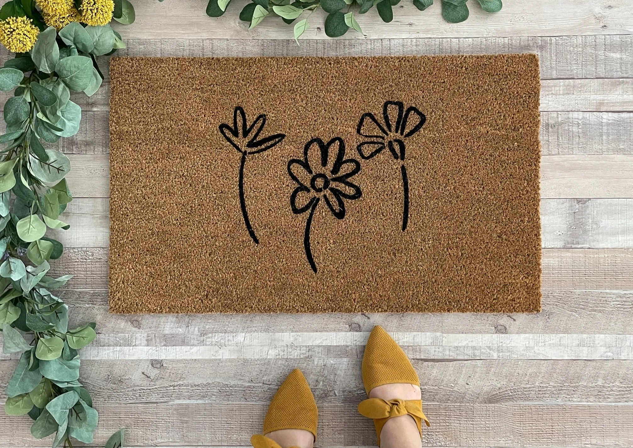 Modern Flowers Doormat