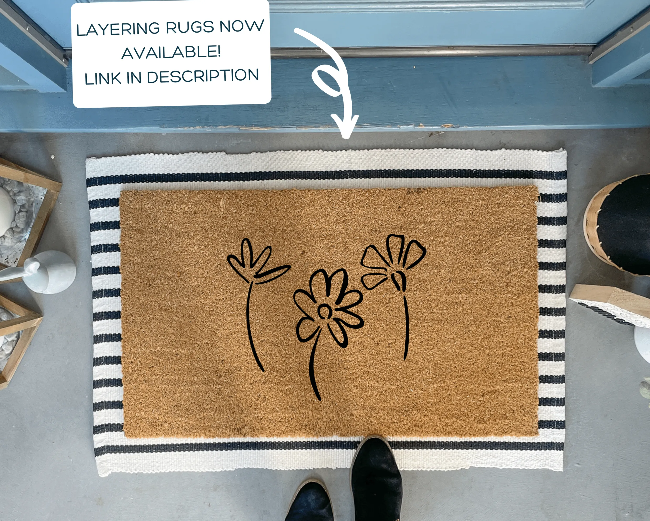 Modern Flowers Doormat
