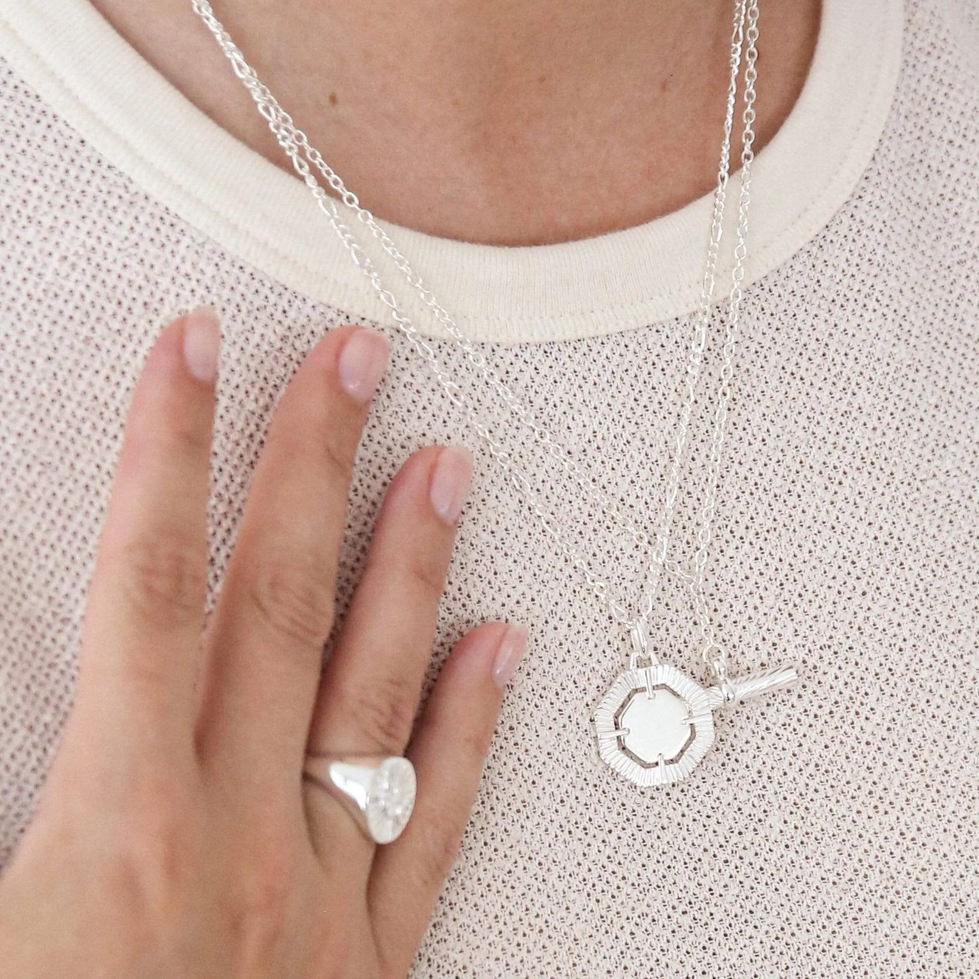 Modern Heirloom Necklace Layering Set Sterling Silver