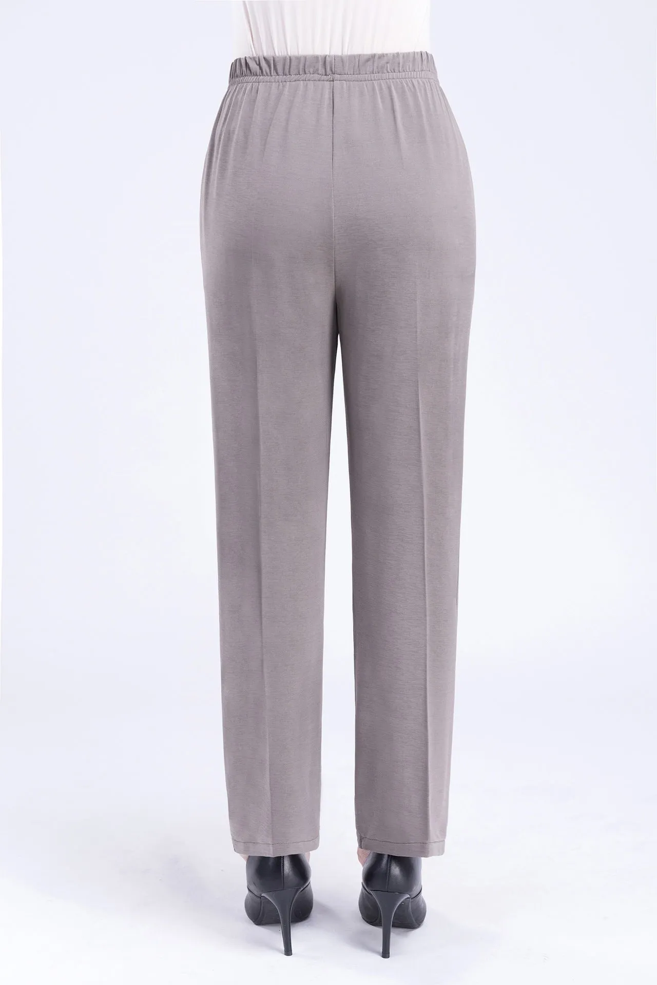 Mom Summer Thin Ankle-Length Pants Casual High Waist Plus Size Ice Silk Straight Elderly Women Elderly Pants
