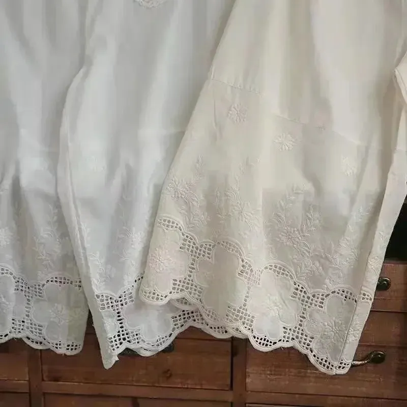 Mori Layering Three Quarter Cotton Linen Pants