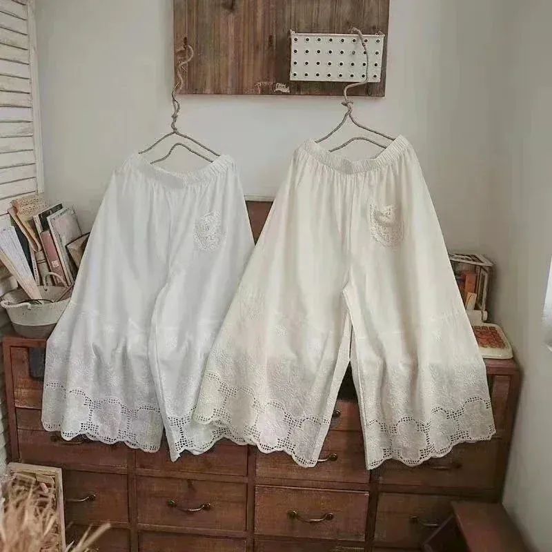 Mori Layering Three Quarter Cotton Linen Pants
