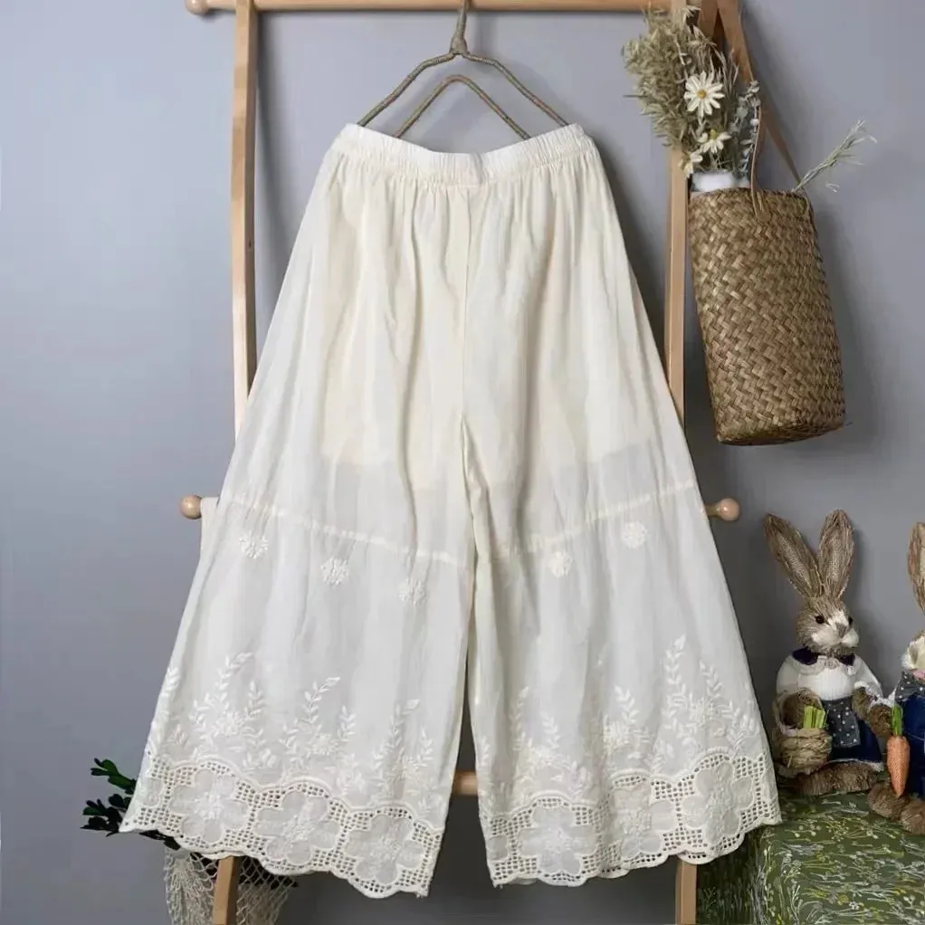Mori Layering Three Quarter Cotton Linen Pants
