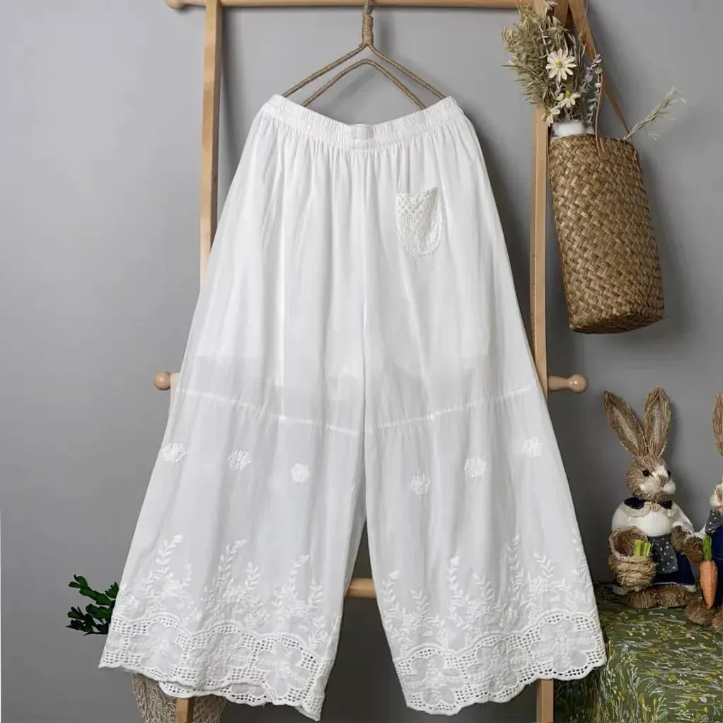 Mori Layering Three Quarter Cotton Linen Pants