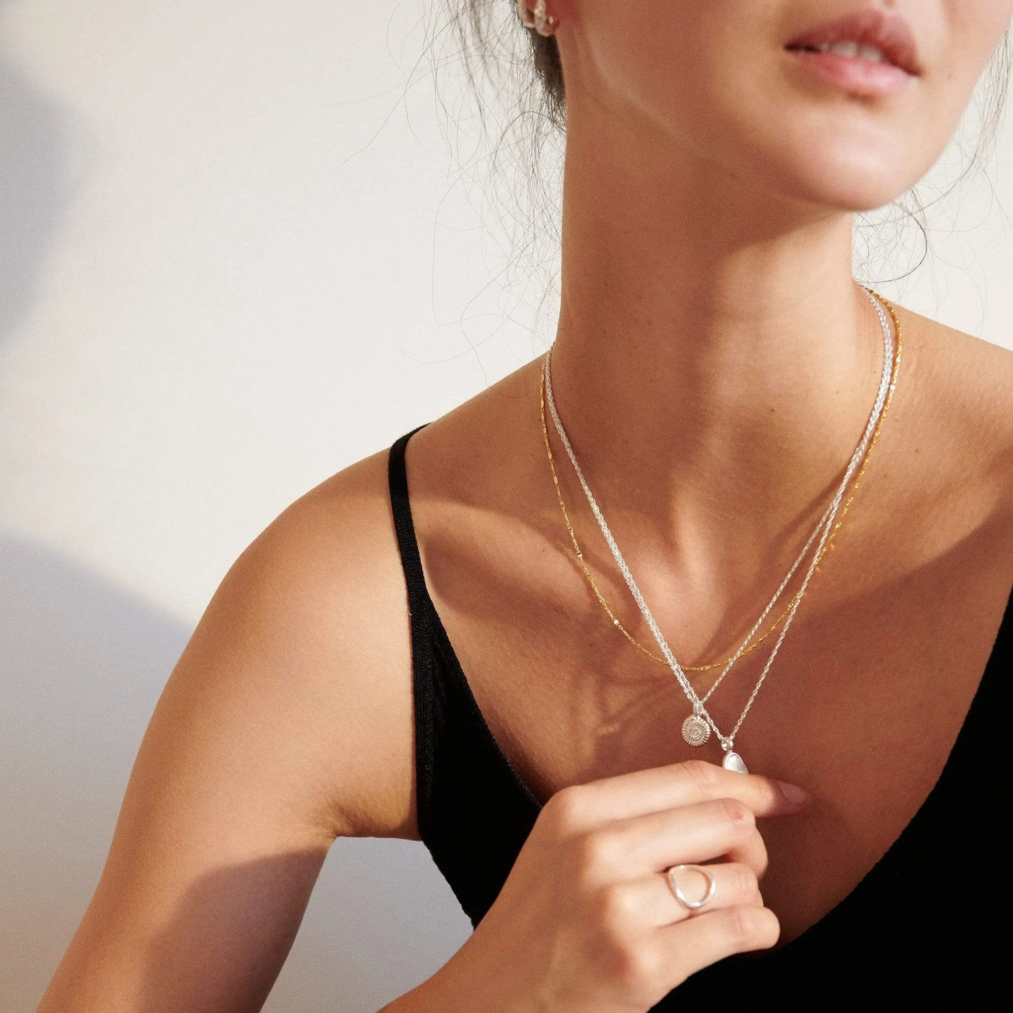 Mother of Pearl Layering Set Sterling Silver