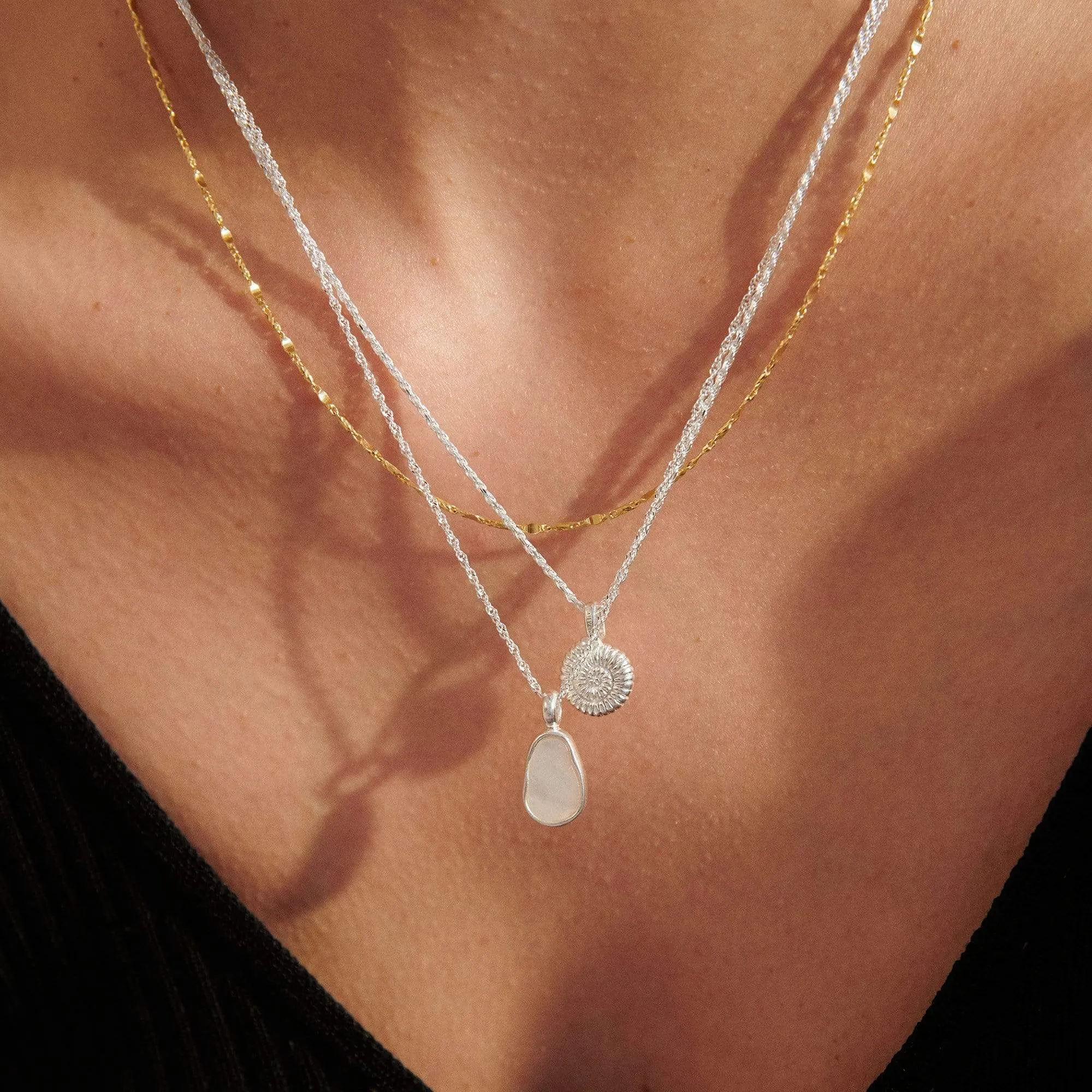 Mother of Pearl Layering Set Sterling Silver