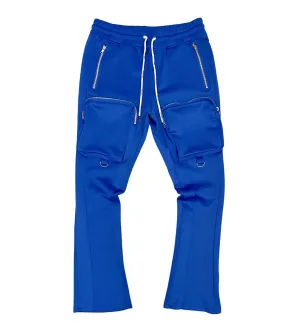 Motive Denim Stacked Track Pants w/ Cargo Pockets (Royal)
