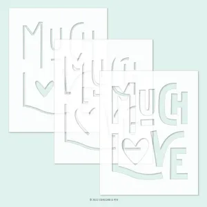 Much Love Stencil Pack (3) 4.75 x 6