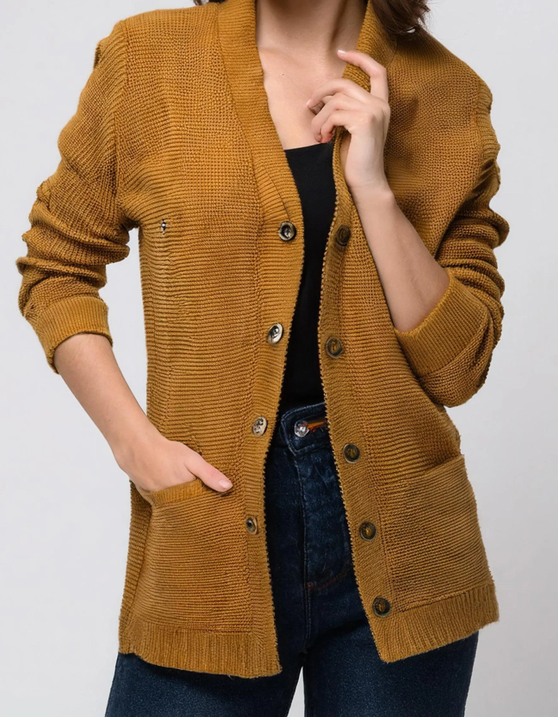 Mustard Yellow Long Cardigan