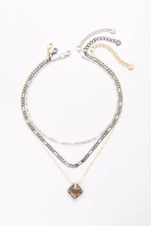 Nakamol Layering Mixed Chain Necklace with Pendant