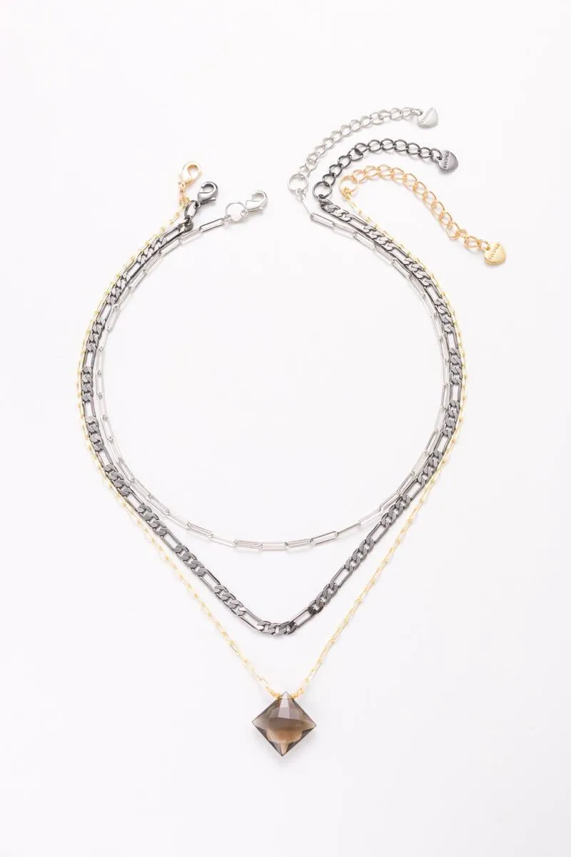 Nakamol Layering Mixed Chain Necklace with Pendant