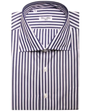 Navy and White Stripe Sport Shirt