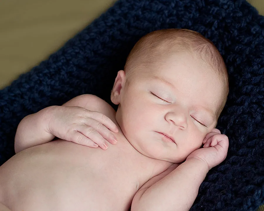 Navy blue newborn baby layering bump blanket