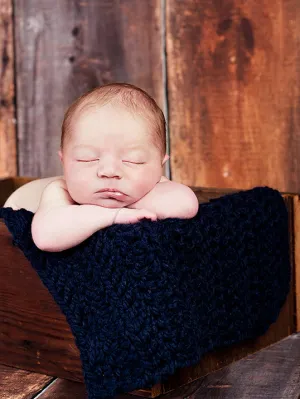 Navy blue newborn baby layering bump blanket