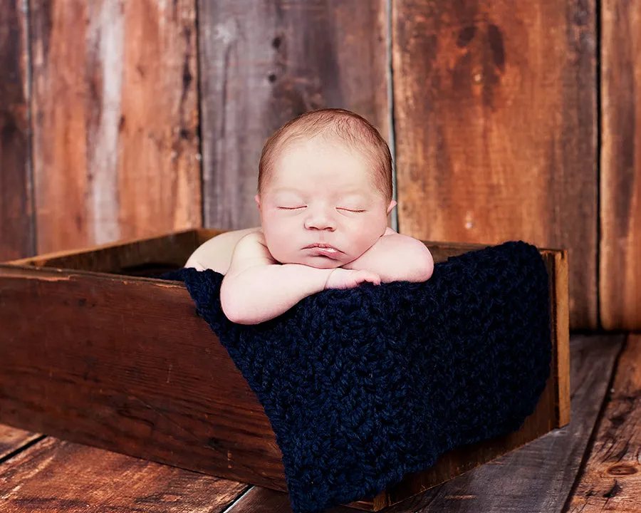 Navy blue newborn baby layering bump blanket