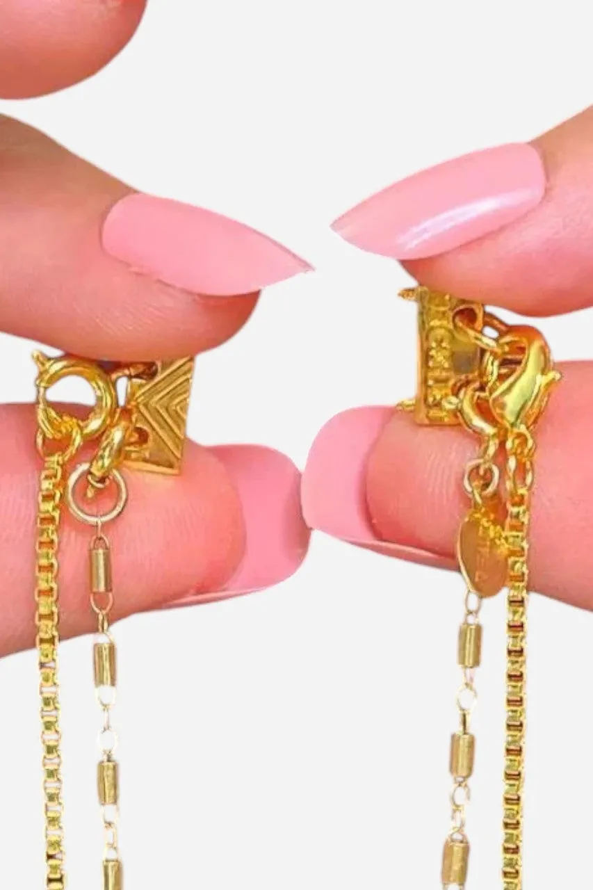 Necklet Stainless Steel Gold Double Layering Clasp