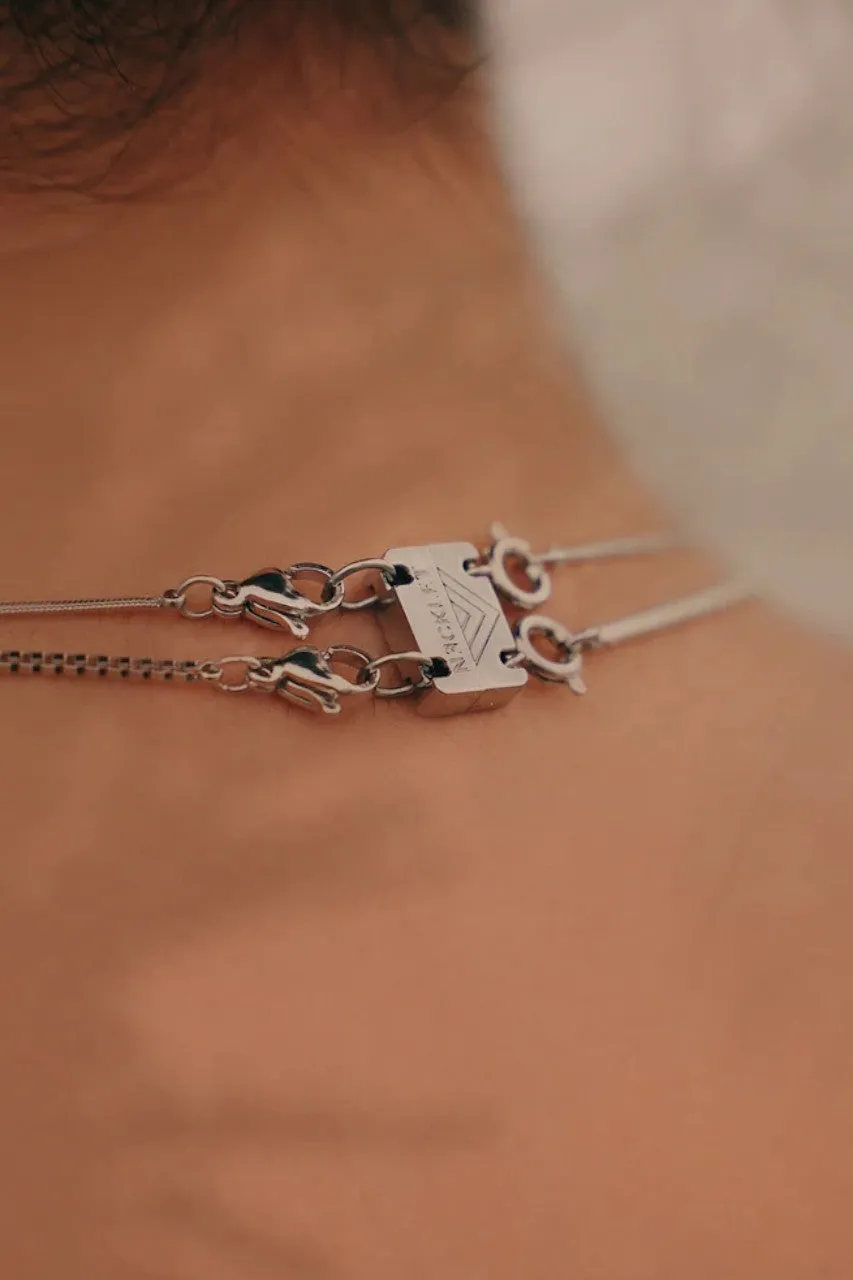 Necklet Stainless Steel Gold Double Layering Clasp