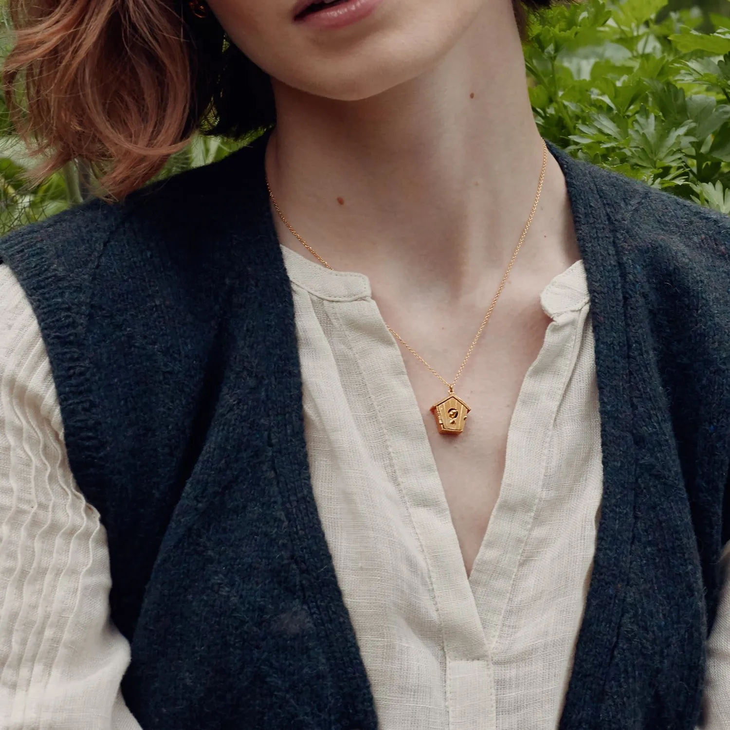 Nesting Birdhouse Necklace