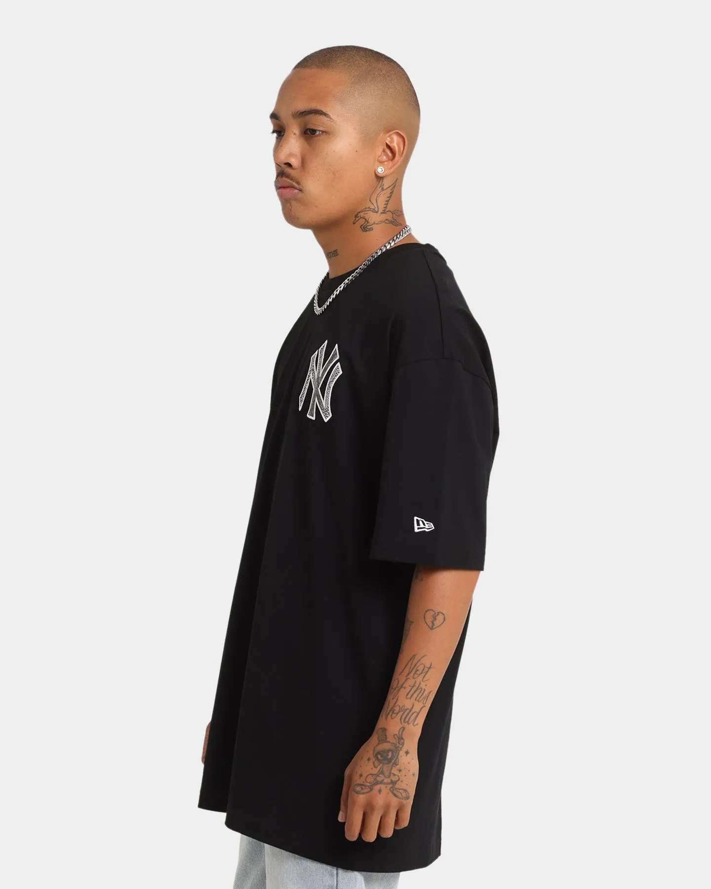 New Era New York Yankees Snake Oversized T-Shirt Black