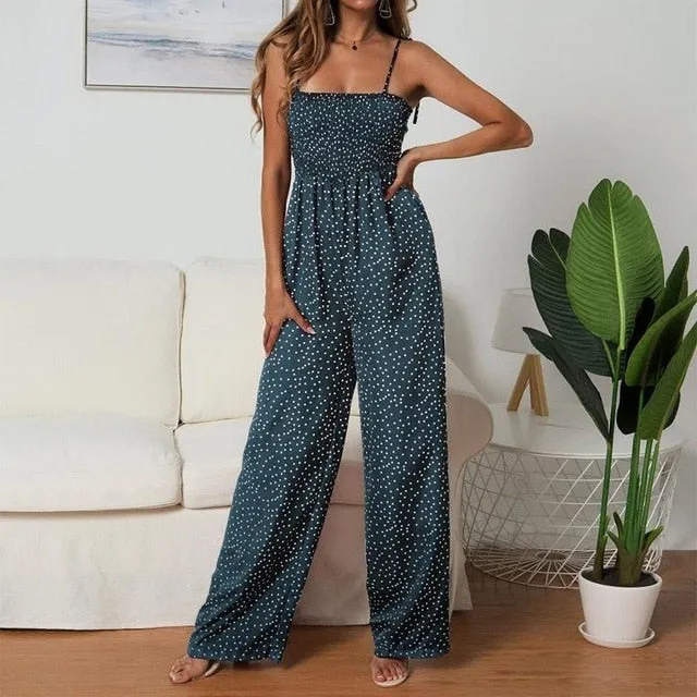New Sunflower Printed Strap High Waist Rompers