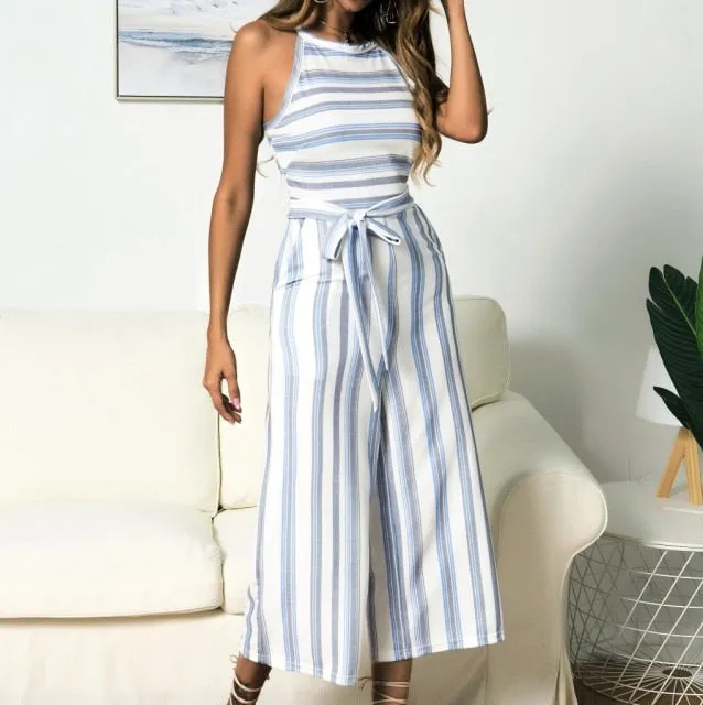 New Sunflower Printed Strap High Waist Rompers