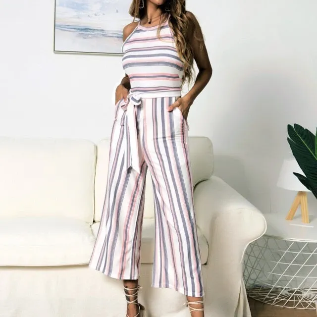 New Sunflower Printed Strap High Waist Rompers