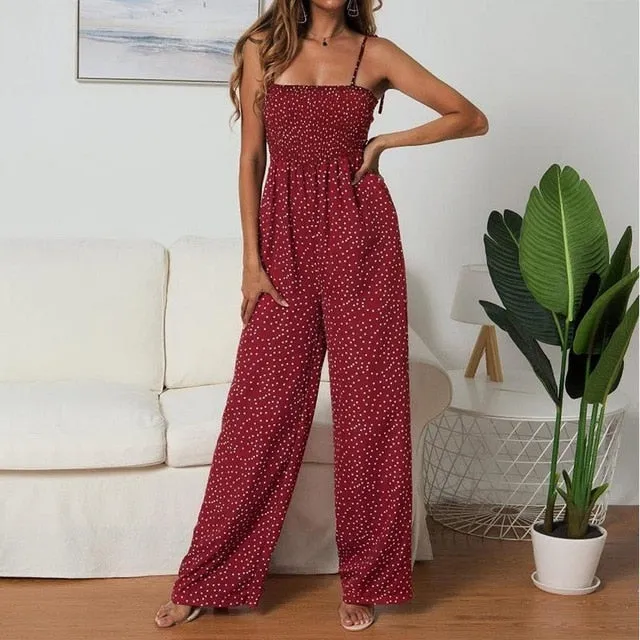 New Sunflower Printed Strap High Waist Rompers