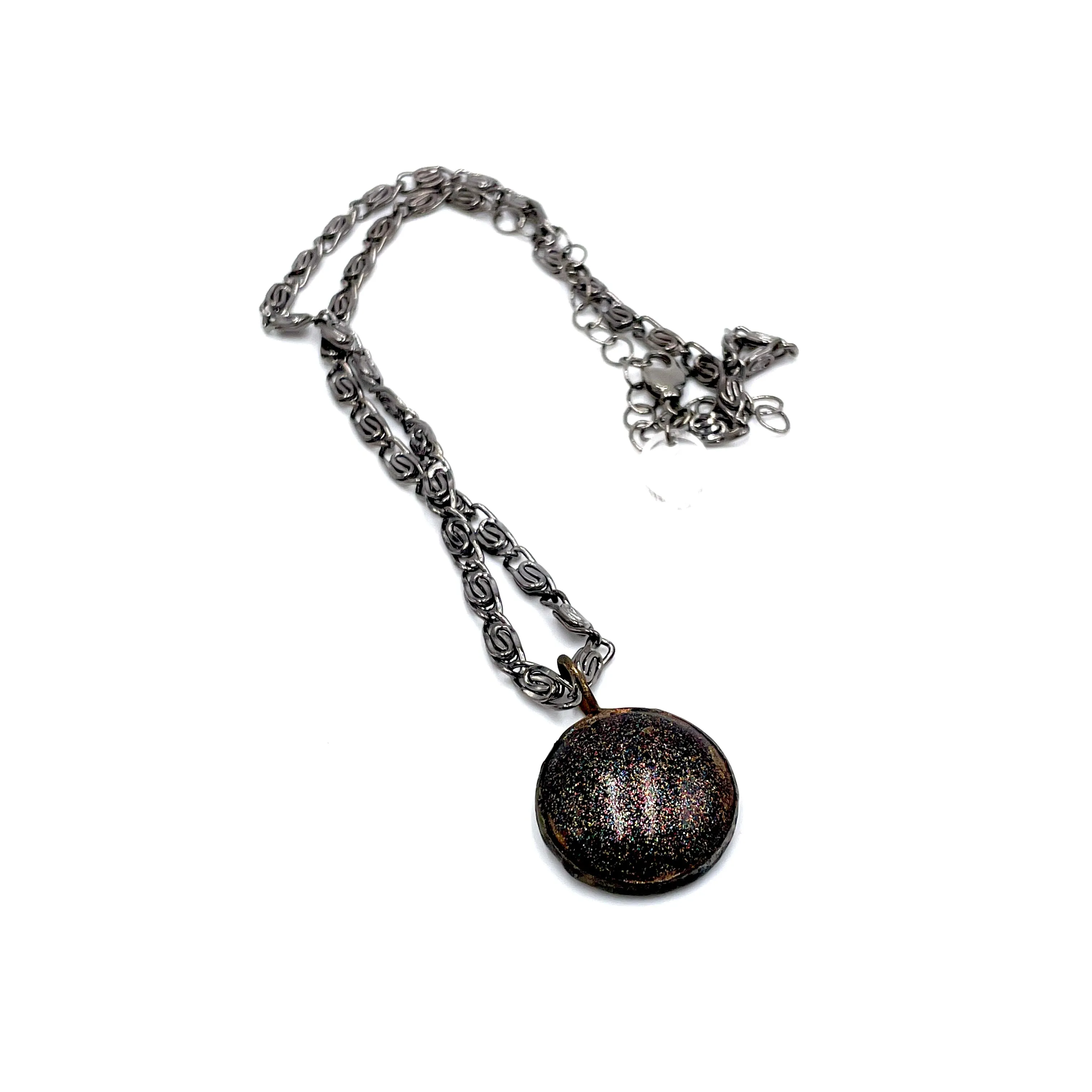 Night Sky Gun Metal Layering Necklace - Shortie