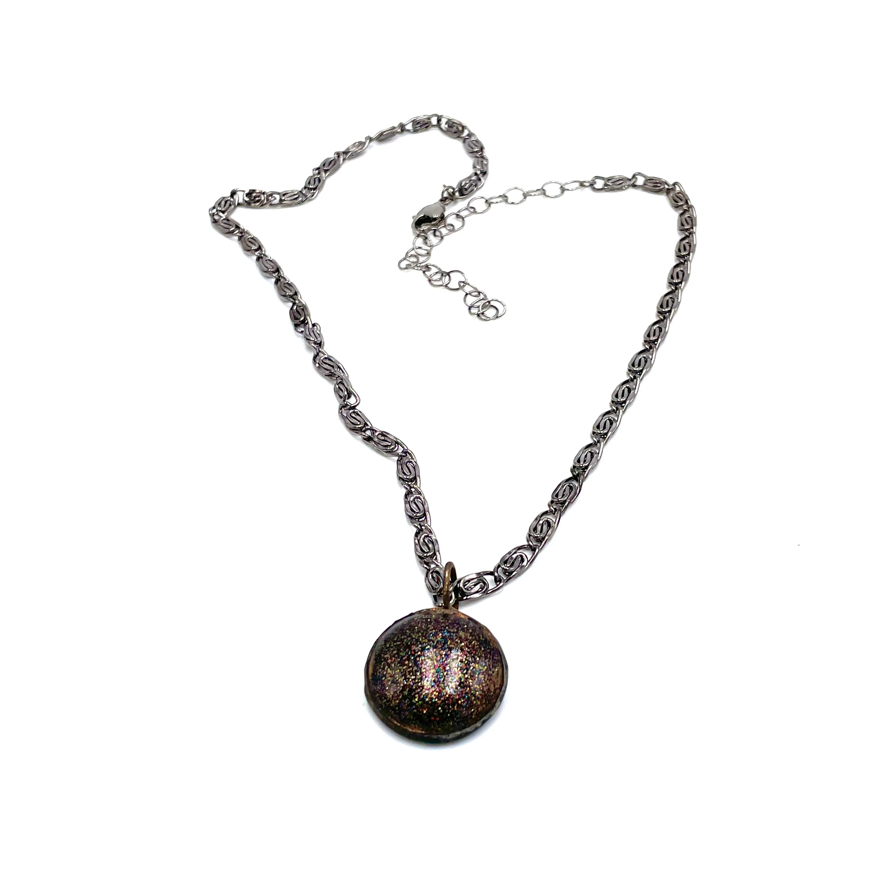 Night Sky Gun Metal Layering Necklace - Shortie