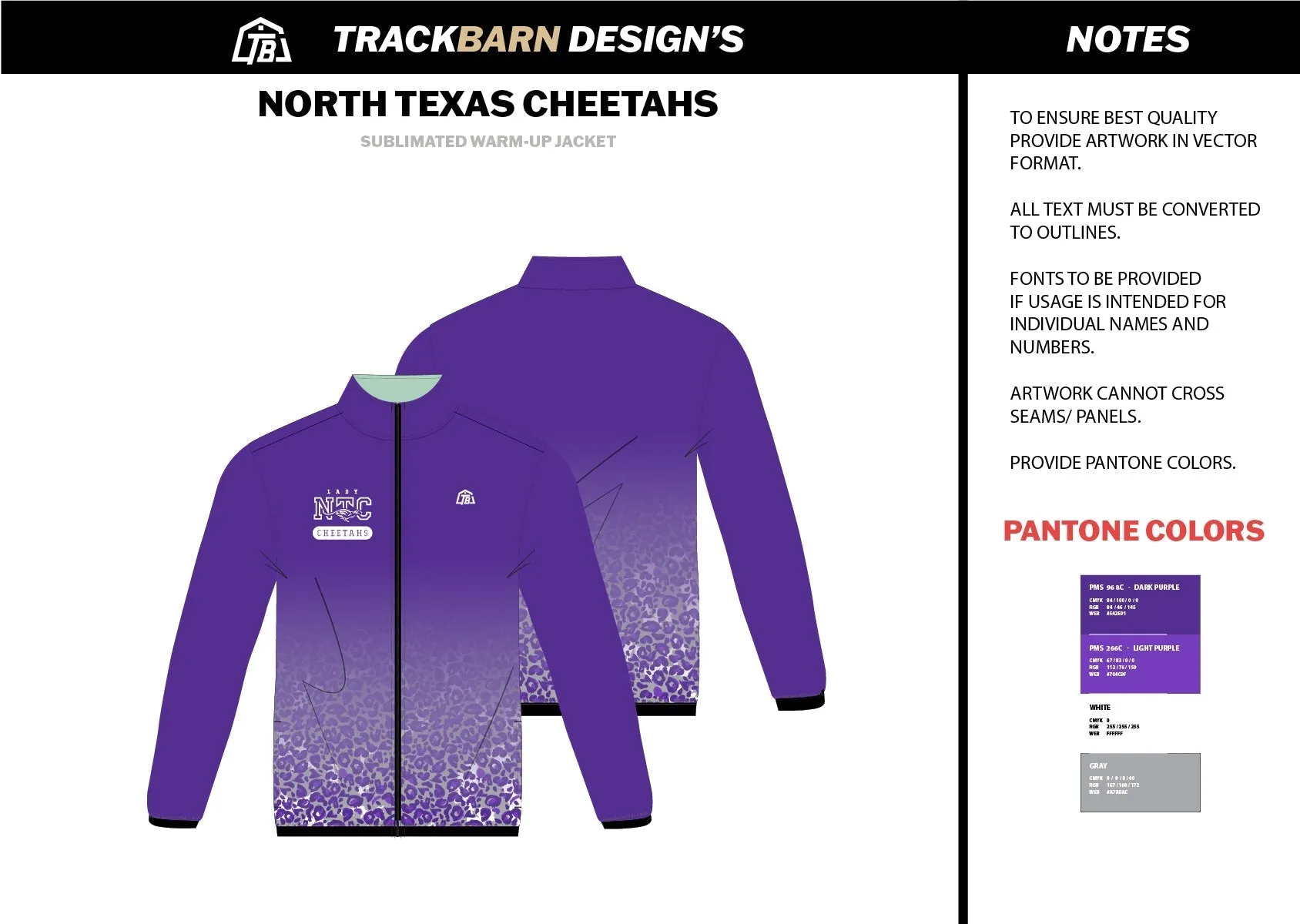 North-Texas-Cheetahs Womens Full Zip Jacket