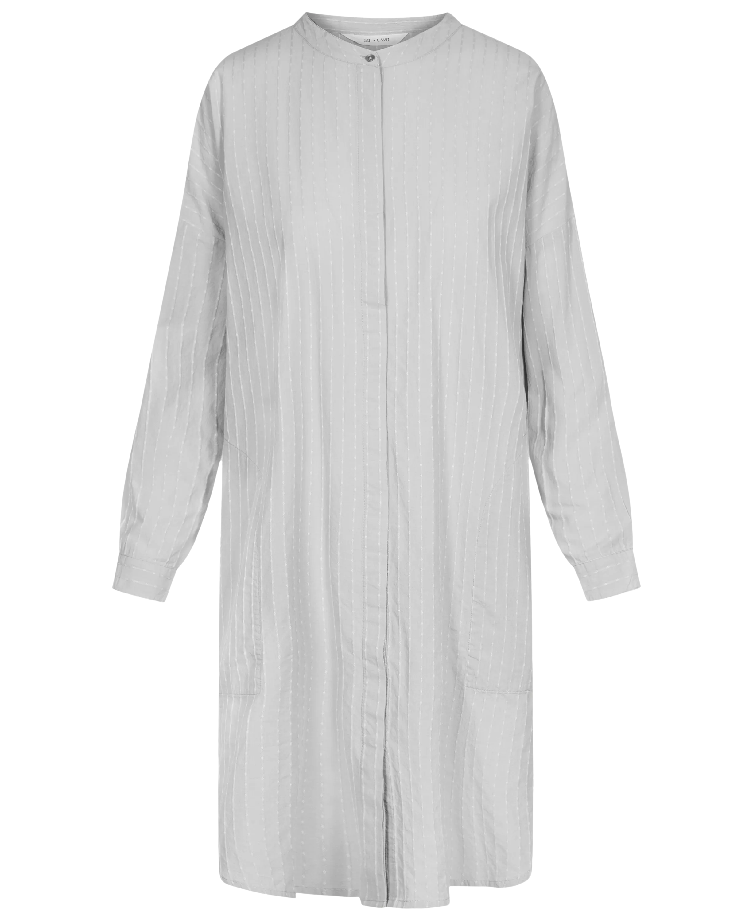 Oline Cotton Shirt Dress - Silver Scone