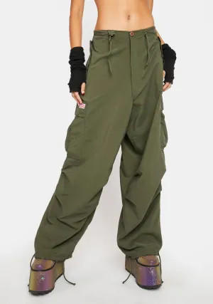 Olive Micro Twill Wind Pants