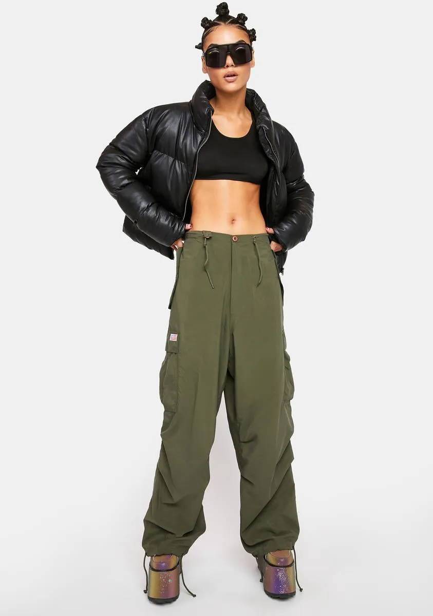 Olive Micro Twill Wind Pants