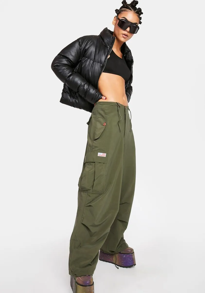 Olive Micro Twill Wind Pants