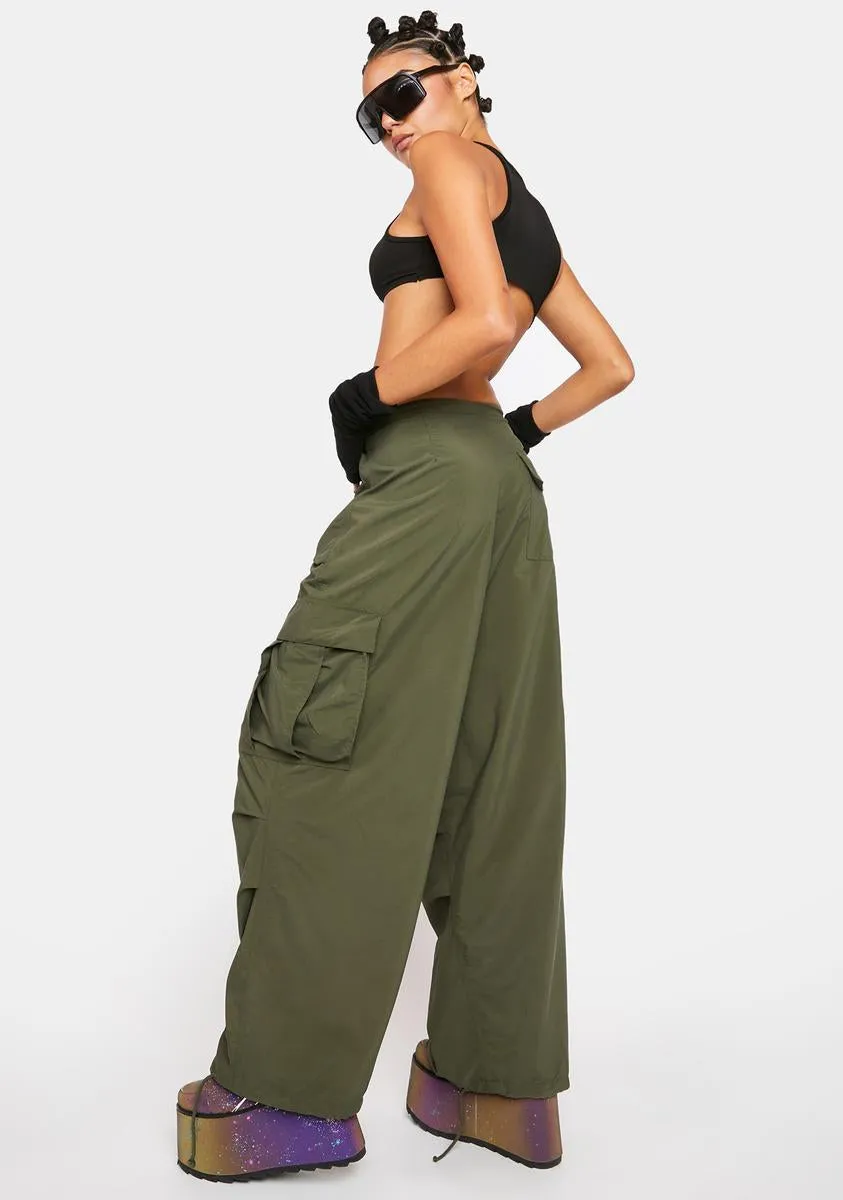 Olive Micro Twill Wind Pants