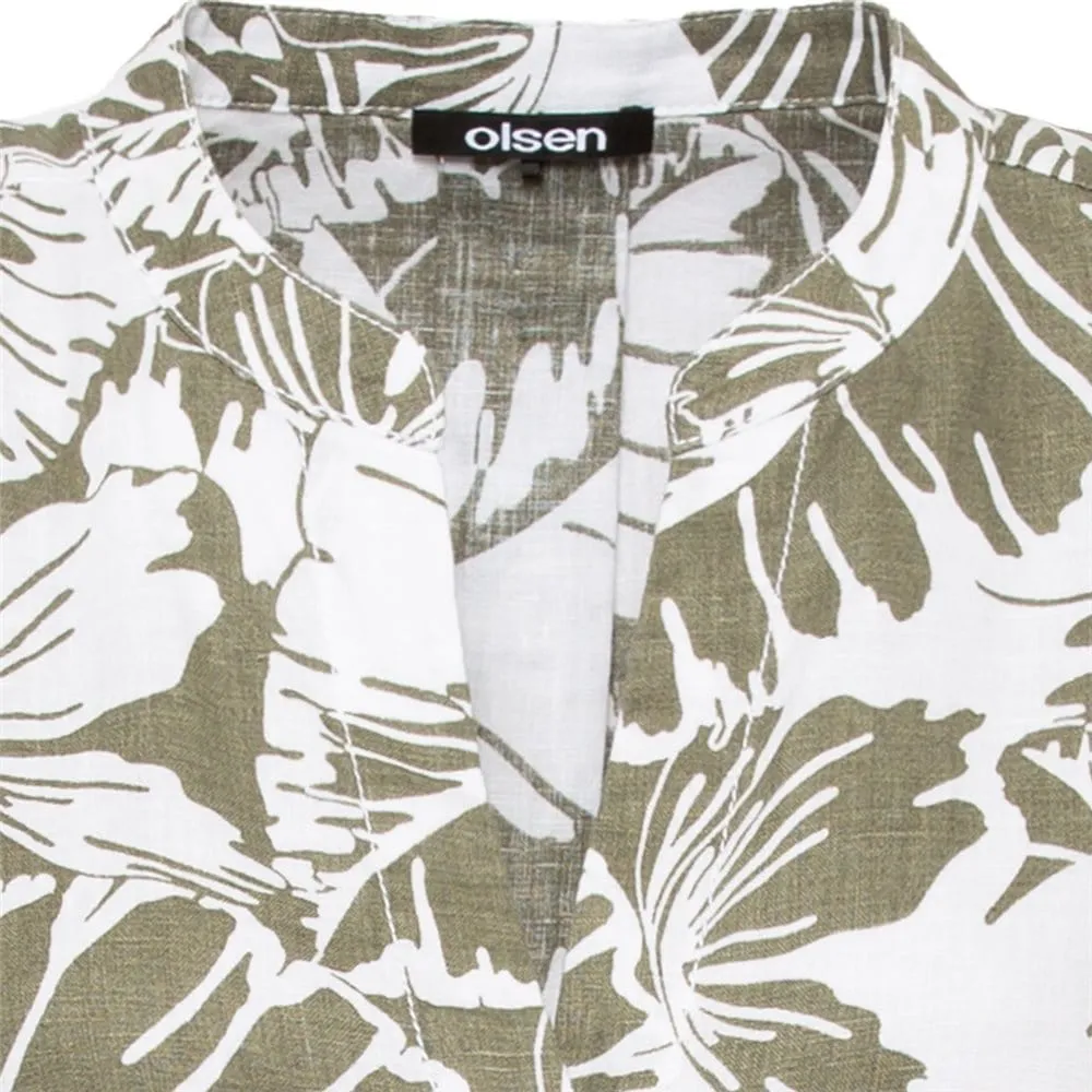 Olsen Straight Cut Leaf Print Dress