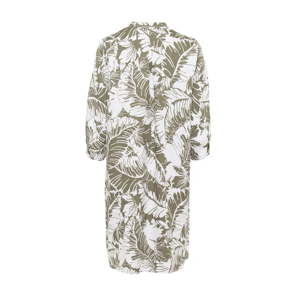 Olsen Straight Cut Leaf Print Dress