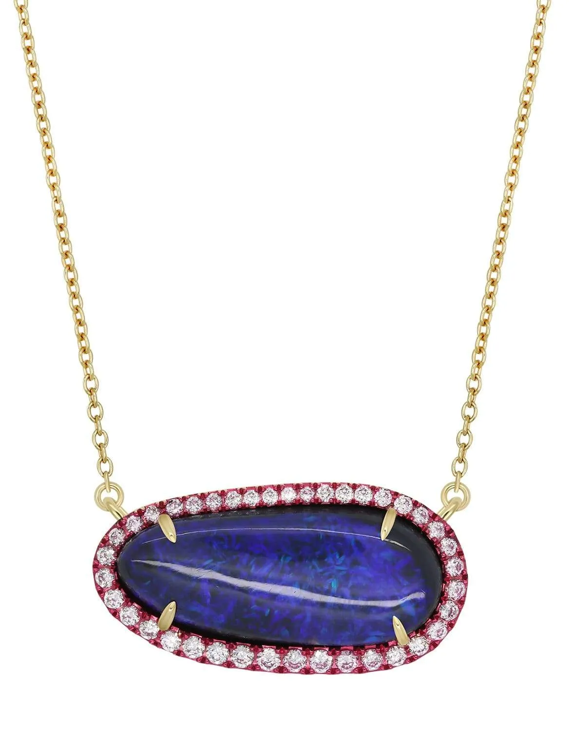 Opal and Pink E-Coating Layering Necklace