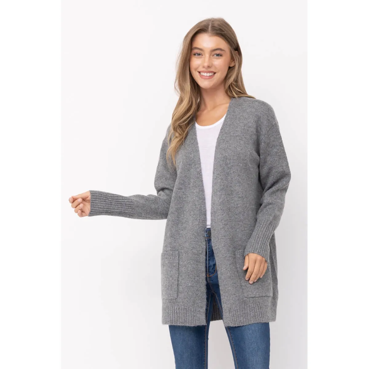 Open Front Long Cardigan