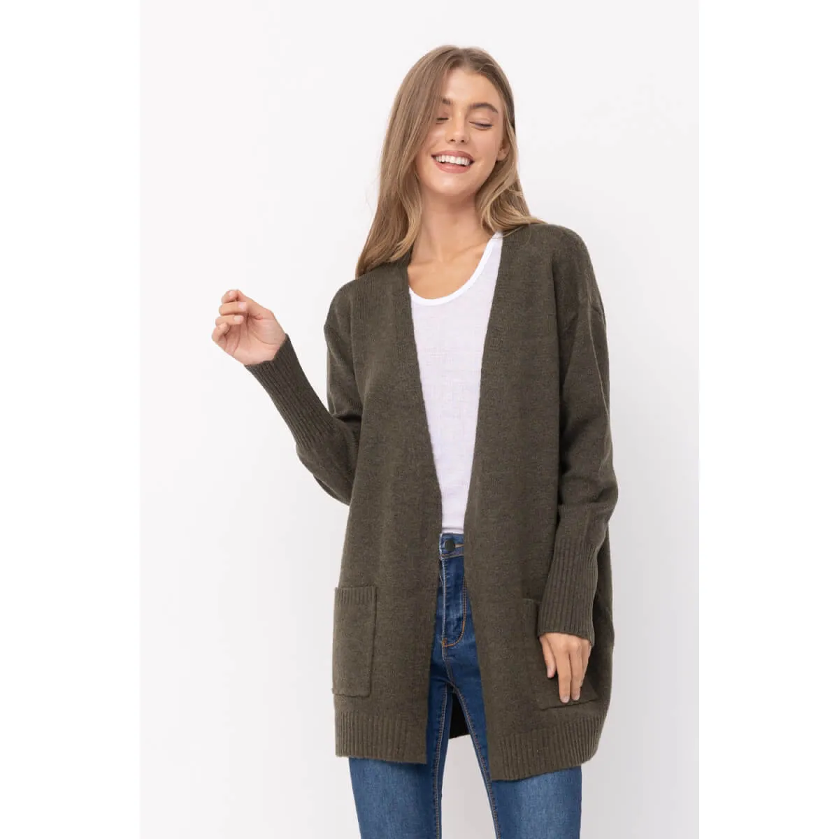 Open Front Long Cardigan
