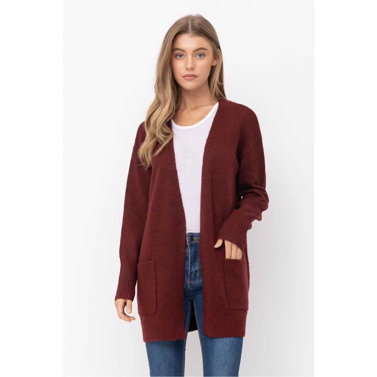 Open Front Long Cardigan